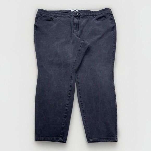 Lane Bryant Jeans Womens Plus 26 High Rise Skinny Washed Black Measure 46 x 24.5 - Picture 1 of 7